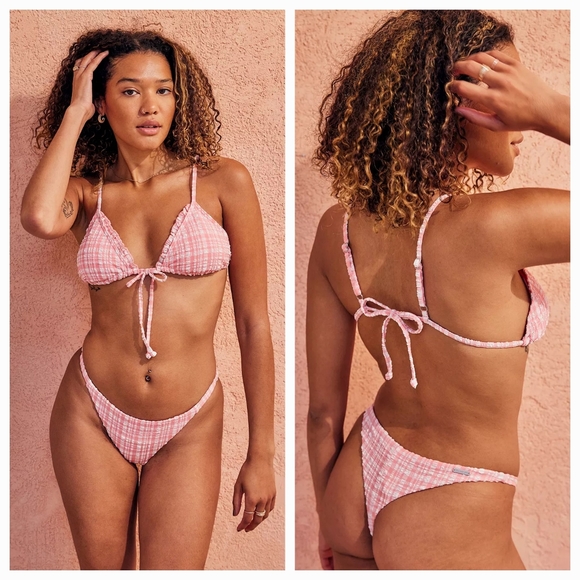 Billabong Pink Tide Bikini Set Triangle Top Medium & Maya Bottom Large - Picture 3 of 14